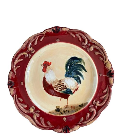 Rare Certified International Pamela Gladding 8.75" Rooster Salad Plate Set 5 HTF - Picture 3 of 12
